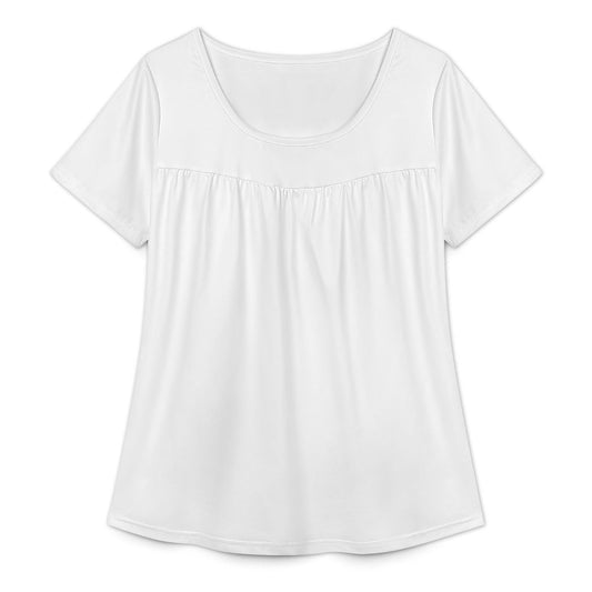 Women’s Pleated Bust Short Sleeve Blouse