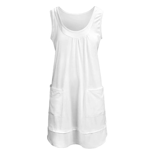 Women’s Sleeveless Layered Pocket Dress - Nogicle