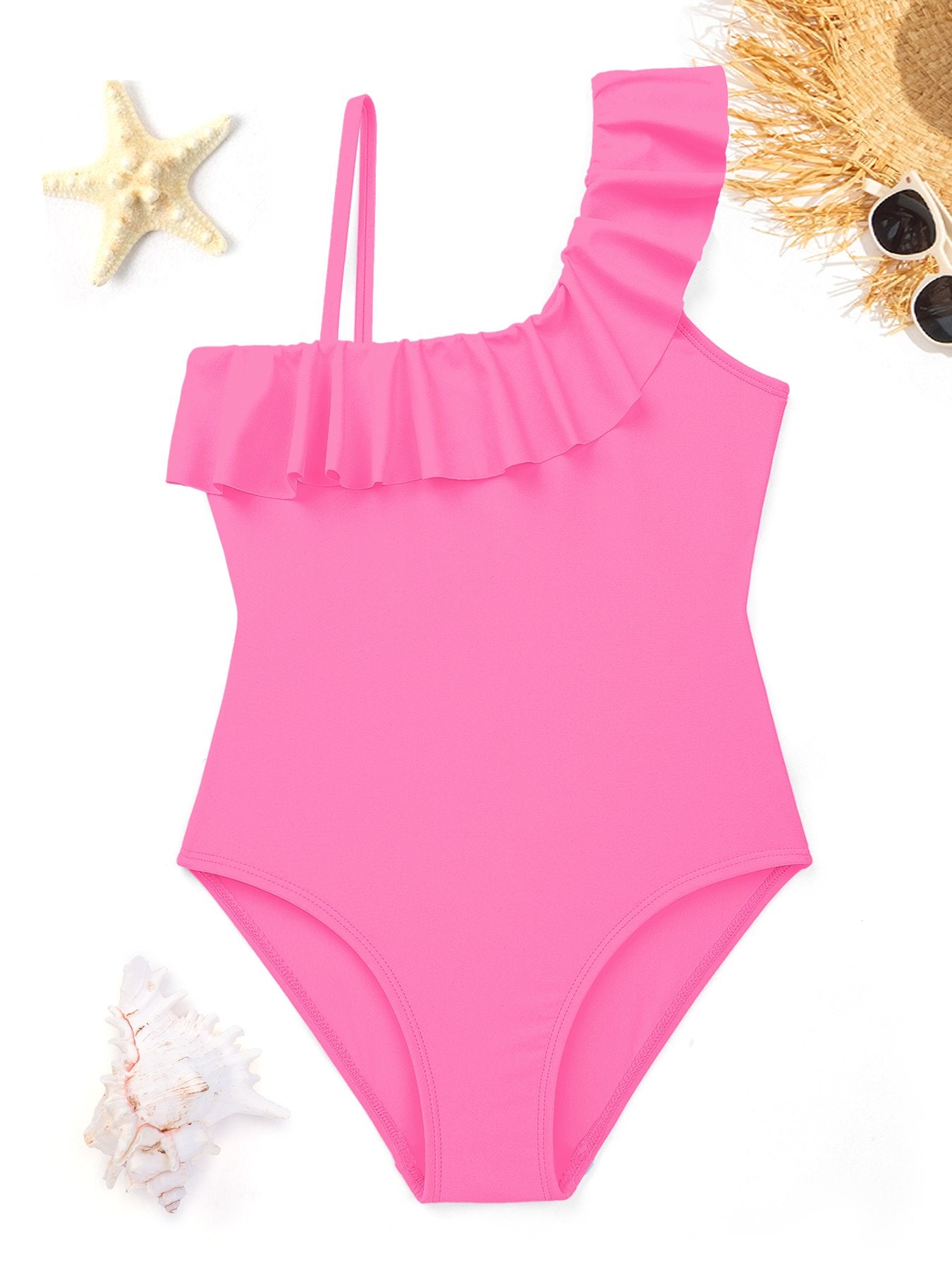 Girls’ One-Shoulder Swimsuit