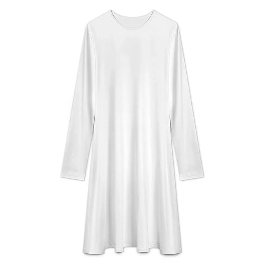 Women’s Long Sleeve Crew Neck A-Line Dress - Nogicle