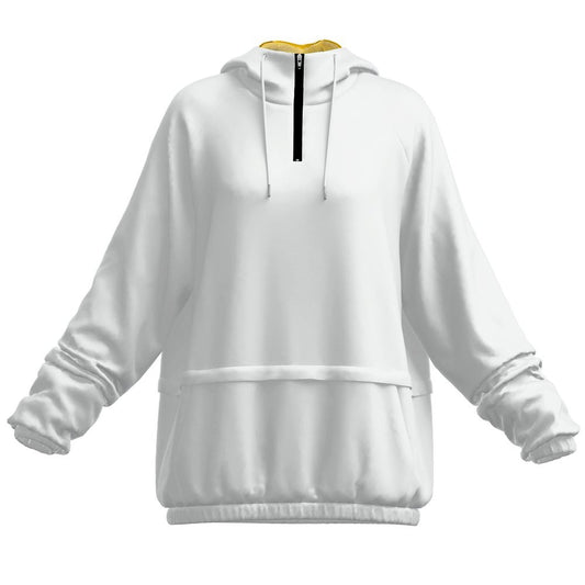 Women's Double-Layer Quarter-Zip Hoodie with Mesh Lining