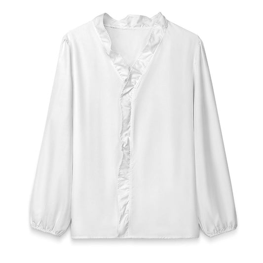 Women’s Long Sleeve Ruffle Front Blouse
