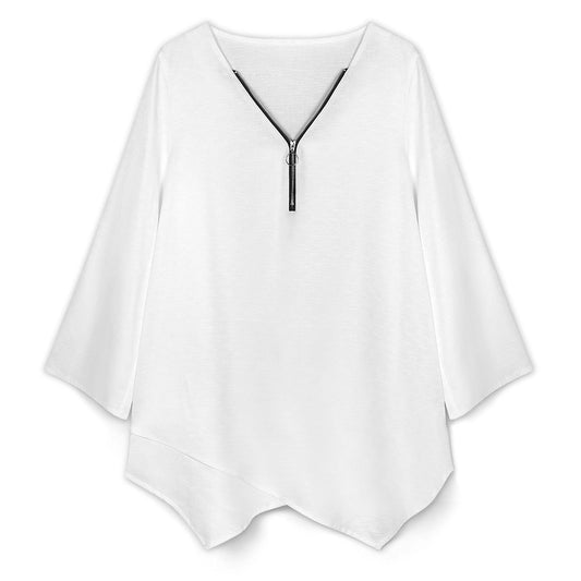 Women’s V-Neck Zip Blouse