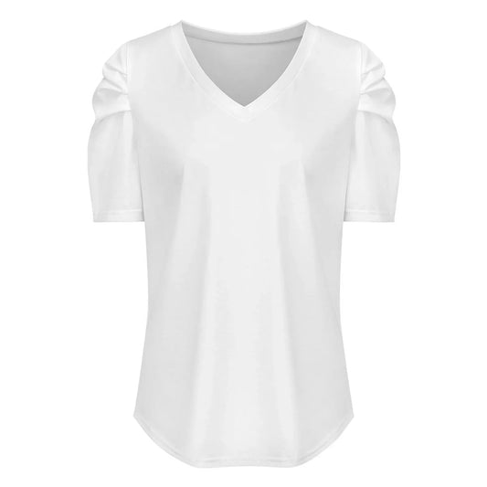 Women’s Puff Sleeve V-Neck Top - Nogicle