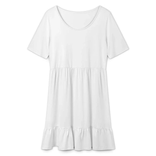 Women’s Short Sleeve Ruffle Hem Dress - Nogicle