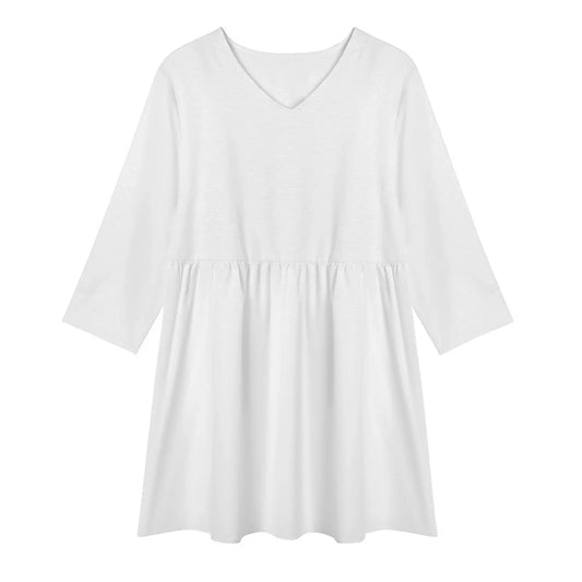 Women’s V-Neck Long Sleeve Mini Dress - Nogicle