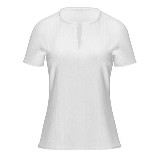 Women’s Short Sleeve Henley Top Button Front T-Shirt - Nogicle