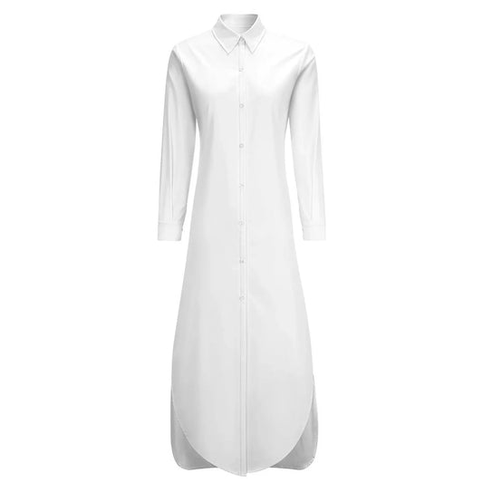 Women’s Long Sleeve Button Shirt Dress - Nogicle