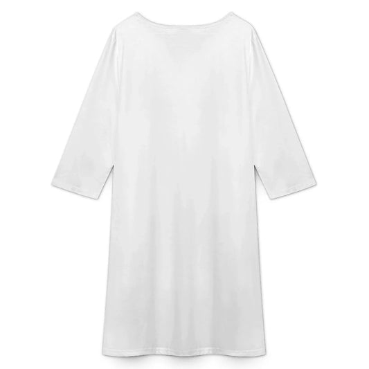 Women’s V-Neck Mid-Sleeve Dress - Nogicle
