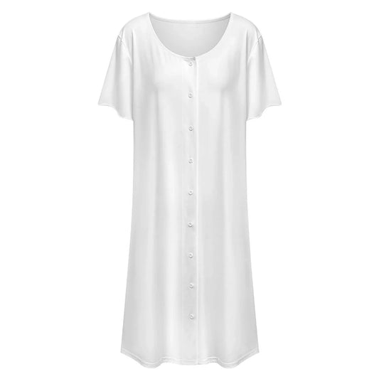 Women’s Button Front Short Sleeve Midi Dress - Nogicle