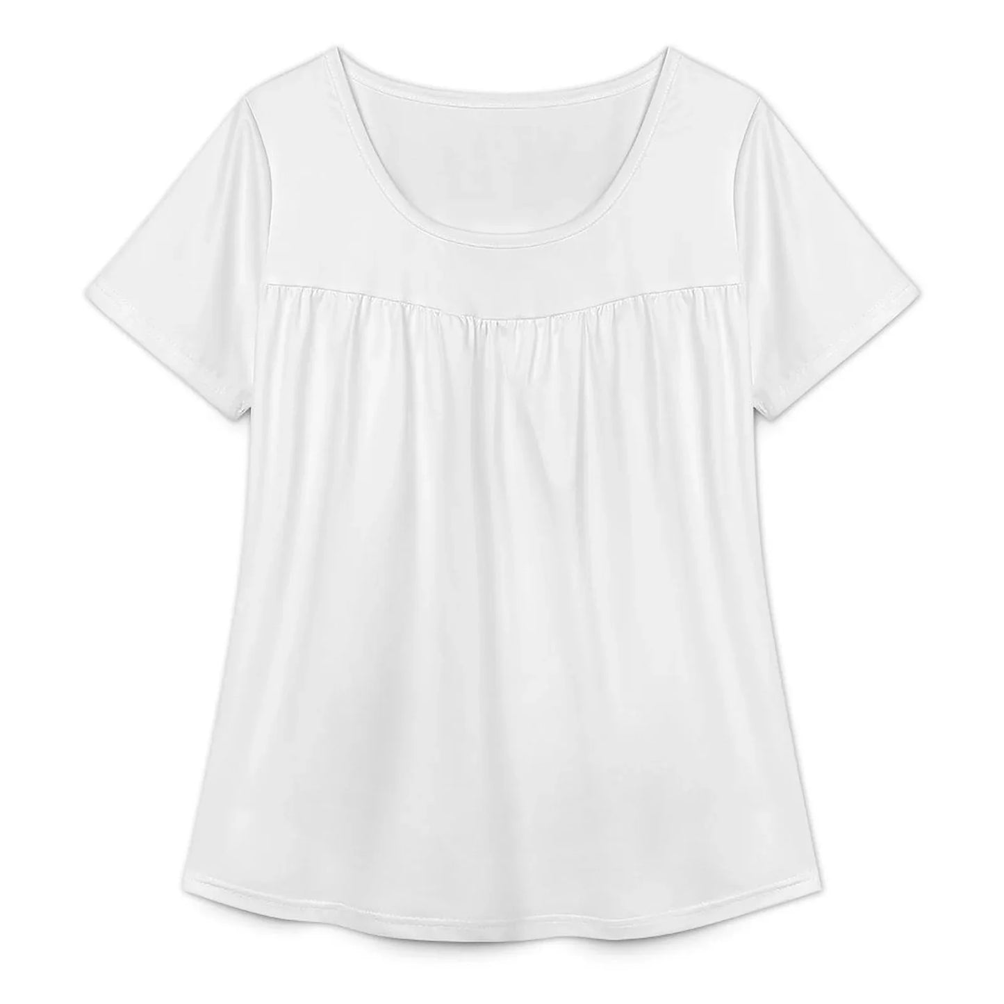 Women’s Pleated Bust Short Sleeve Blouse - Nogicle