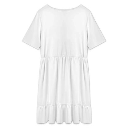 Women’s Short Sleeve Ruffle Hem Dress - Nogicle