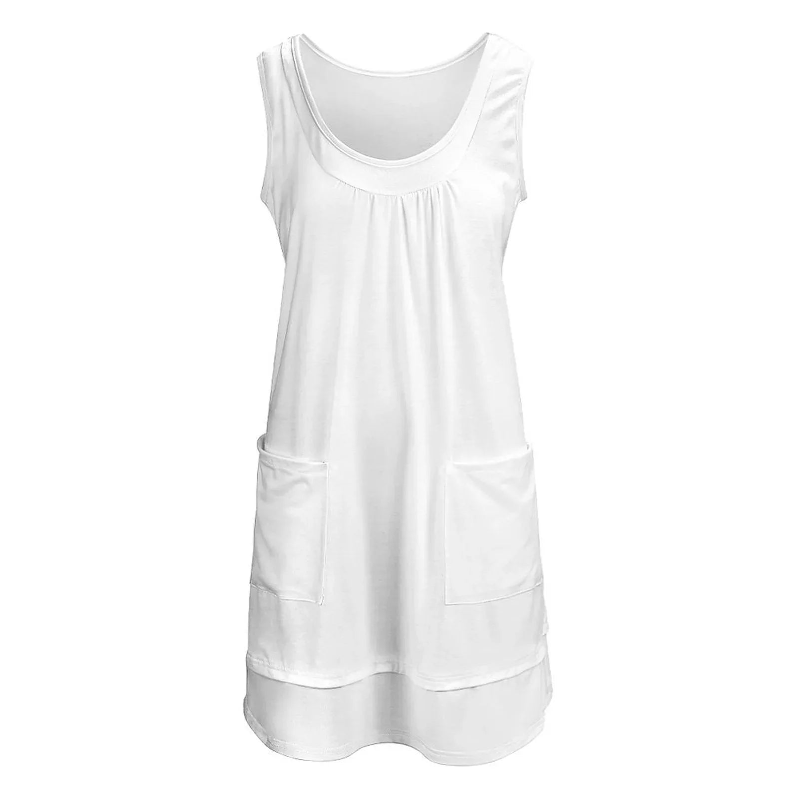 Women’s Sleeveless Layered Pocket Dress - Nogicle