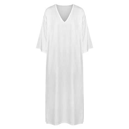 Women’s V-Neck Loose Kaftan Dress - Nogicle