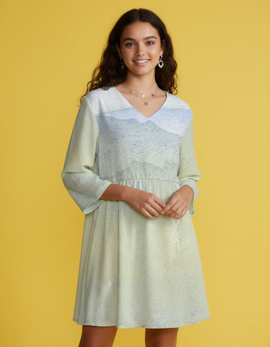 Women’s V-Neck Long Sleeve Mini Dress