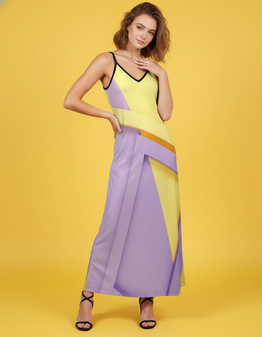 Women’s V-Neck Spaghetti Strap Maxi Dress