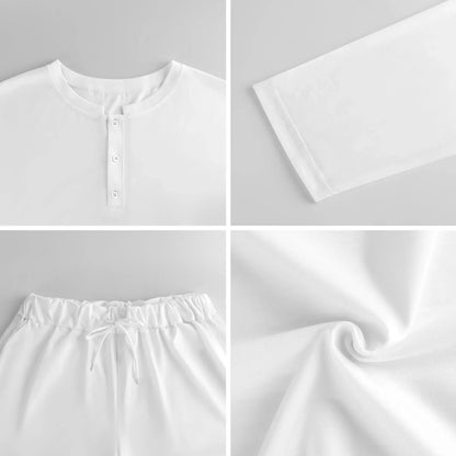 Women’s Long Sleeve Henley Pajama Set - Nogicle