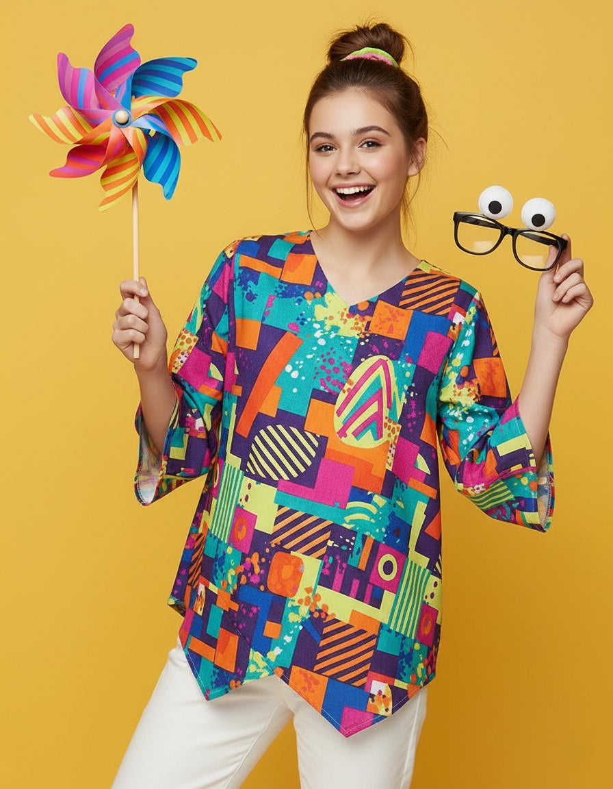 Women’s V-Neck Faux Linen Blouse