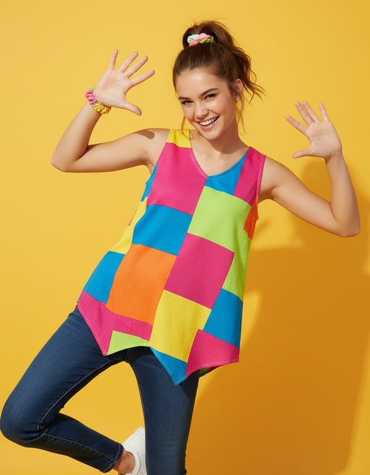 Women’s Linen-Look V-Neck Sleeveless Top