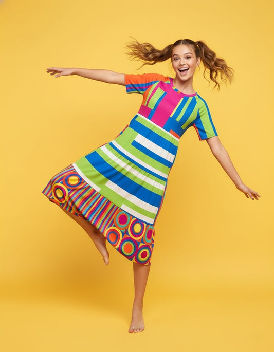 Women's Tiered Midi T-Shirt Dress