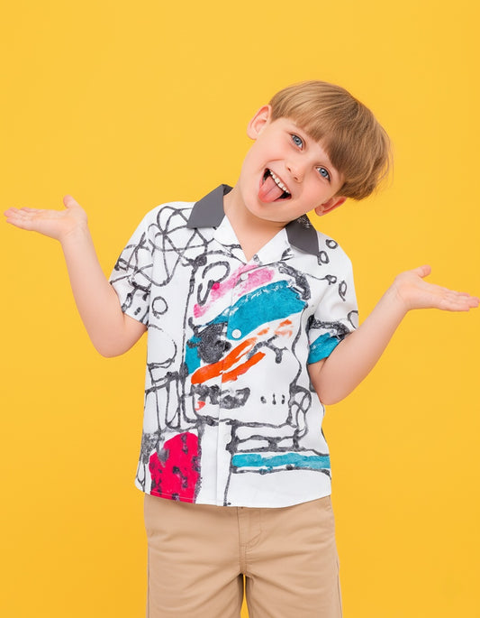 100% Cotton Boys’ Camp Collar Shirt