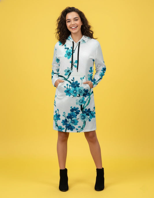Women’s Hoodie Sweatshirt Dress with Pocket
