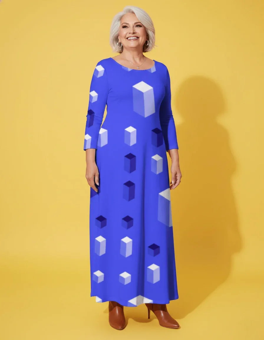 Women’s Plus Size Long Sleeve Maxi Dress - Nogicle