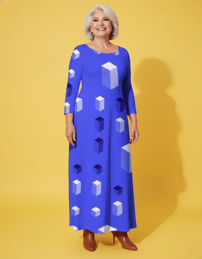 Women’s Plus Size Long Sleeve Maxi Dress - Nogicle