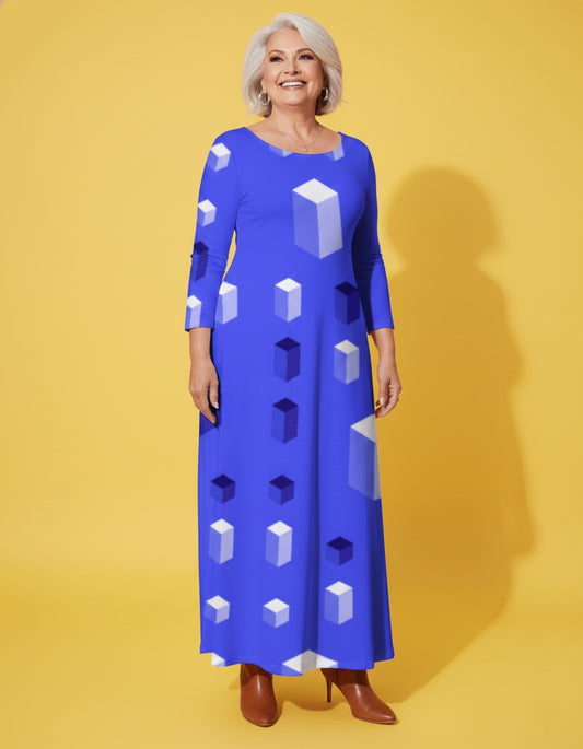 Women’s Plus Size Long Sleeve Maxi Dress