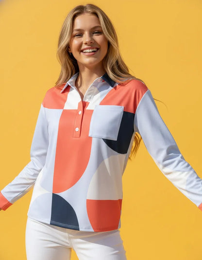 Women’s Drop Shoulder Long Sleeve Blouse - Nogicle