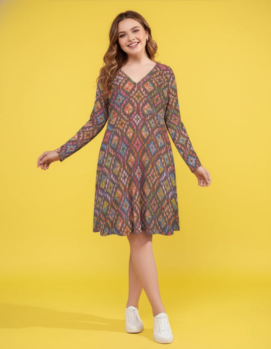 Women’s Plus Size Flowy V-Neck Dress