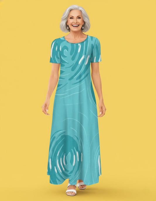 Women’s Short Sleeve Long Dress