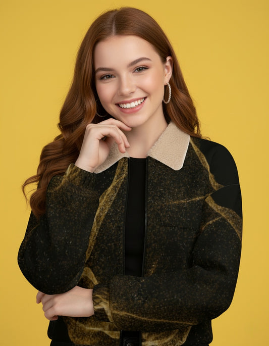 Women’s Sherpa Lined Fleece Bomber Jacket