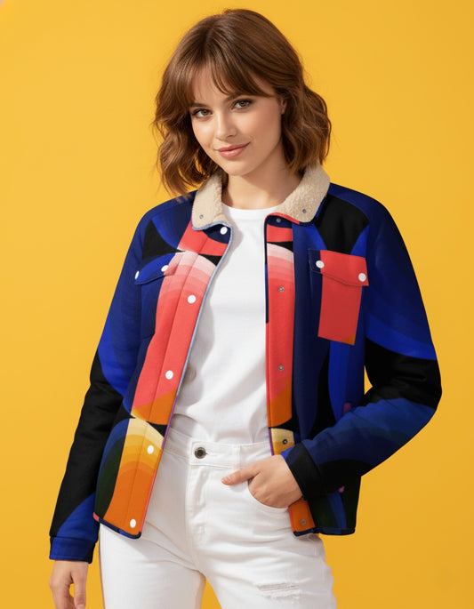 Women's Fleece-Lined Button-Up Jacket