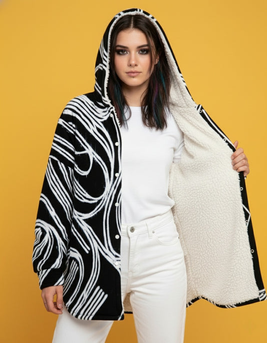 Women's Fleece Lined Hooded Jacket