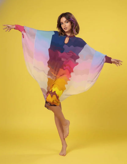 Women’s Loose Batwing Sleeve Dress - Nogicle