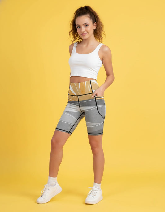 Women’s High-Waisted Yoga Shorts with Pockets