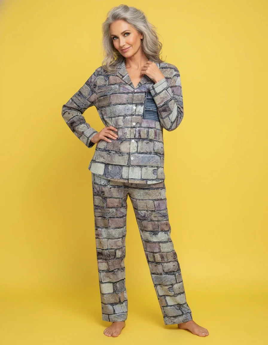 Women’s Classic Cuban-Collar Pajama Set - Nogicle