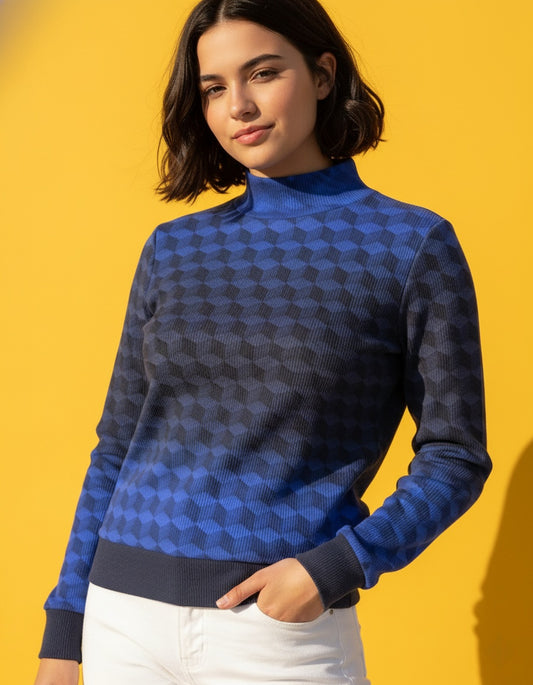 Women’s High-Neck Knit Sweater