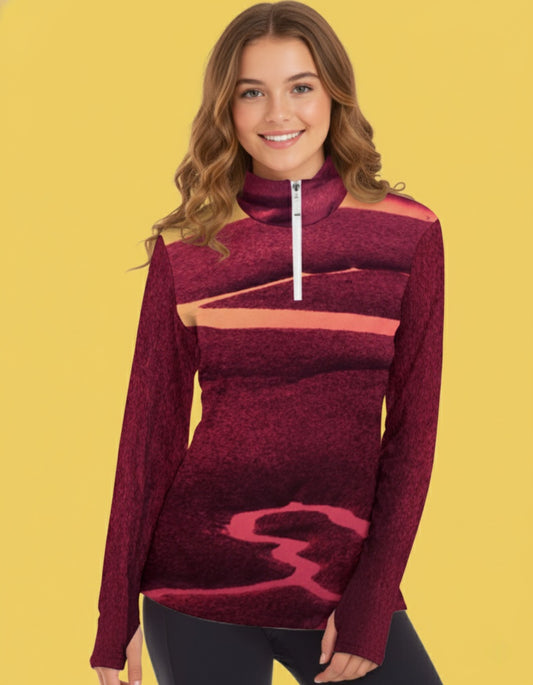 Women’s Half Zip Long Sleeve Workout Top