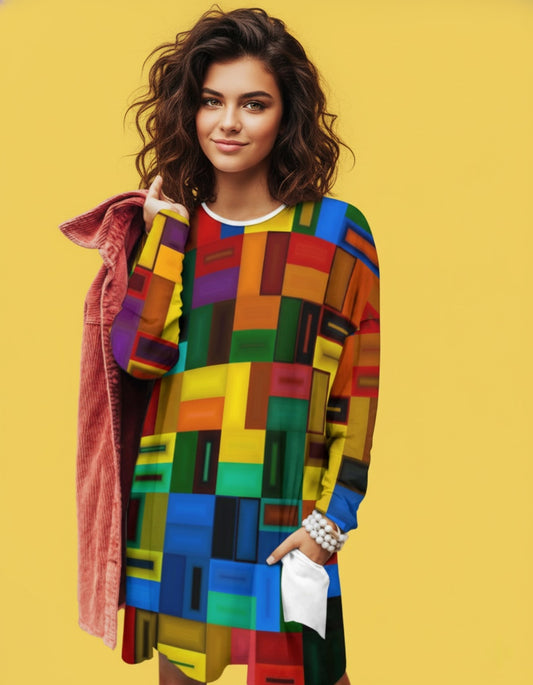 Women’s Long Sleeve Pocket Sweatshirt Tunic