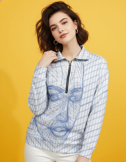 Women’s Zip Front Pullover Sweatshirt