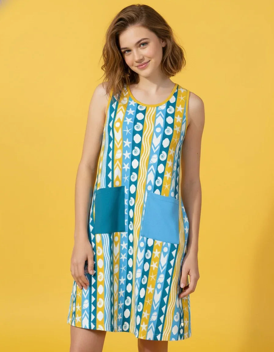 Women’s Sleeveless Maxi Dress with Pockets - Nogicle