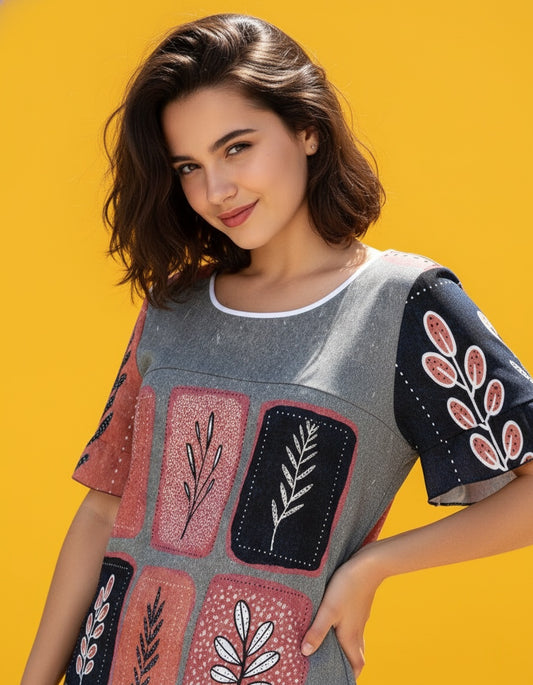 Women’s Round Neck Ruffle Sleeve T Shirt