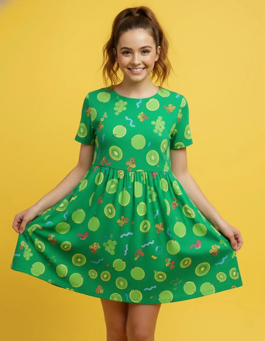 Women’s Round Neck Short Sleeve Dress - Nogicle