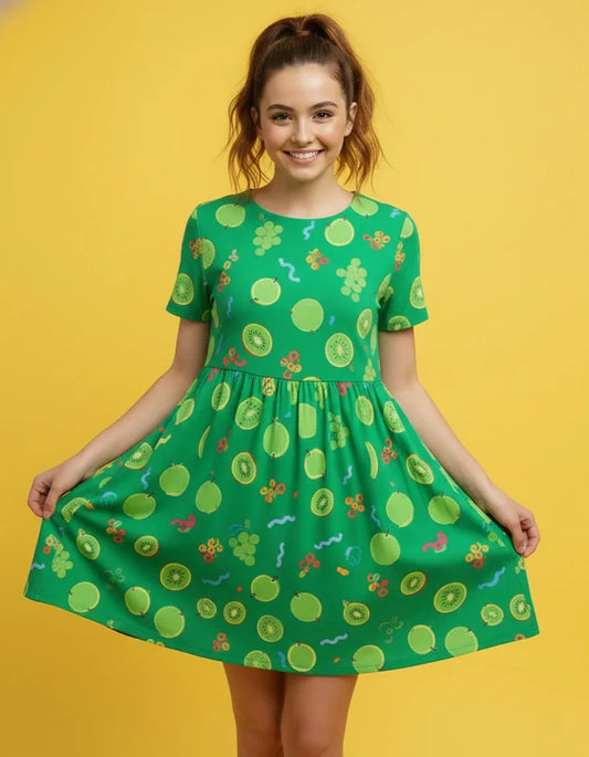 Women’s Round Neck Short Sleeve Dress - Nogicle