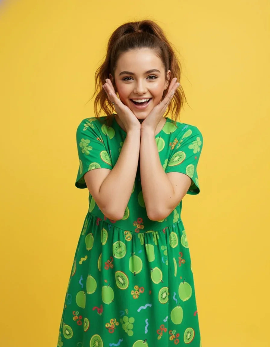 Women’s Round Neck Short Sleeve Dress - Nogicle