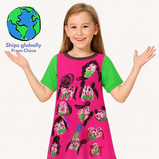 Girls’ Short Sleeve Ruffle Dress