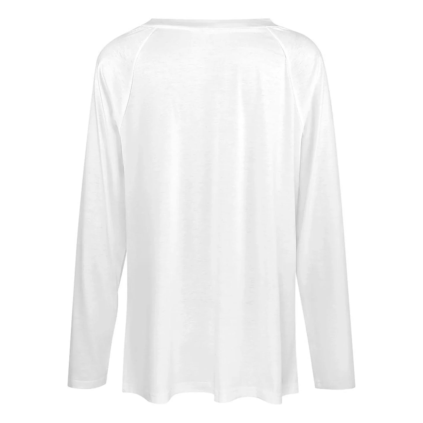 Women's V-Neck Double Layer Long Sleeve Loose Fit T-Shirt - Nogicle