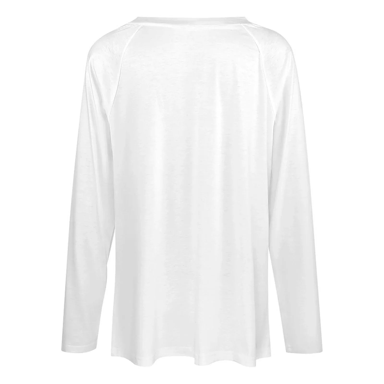 Women's V-Neck Double Layer Long Sleeve Loose Fit T-Shirt - Nogicle